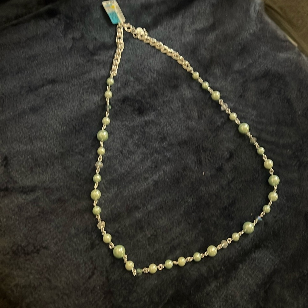 charter club green pearls and sliver